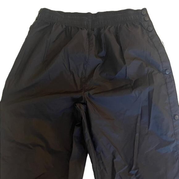 Vintage Reebok Track Pants Mens M Black Nylon Windbreaker Snap Button Y2K Baggy - Picture 4 of 7